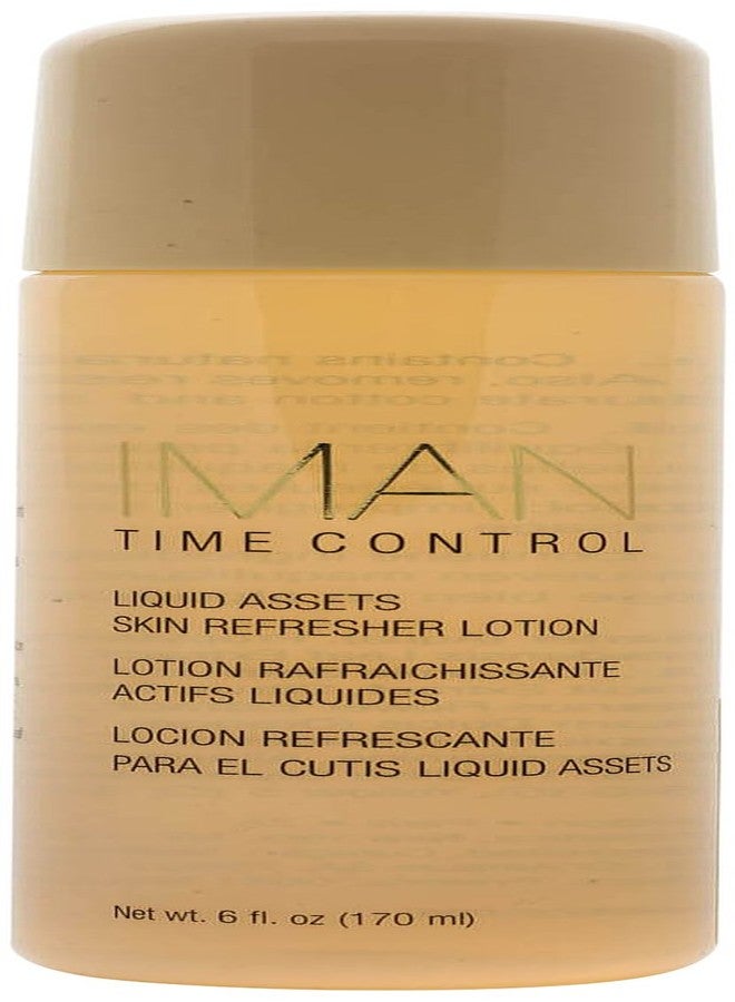 Iman Cosmetics Time Control Liquid Assets Skin Refresher Lotion, 6 oz.